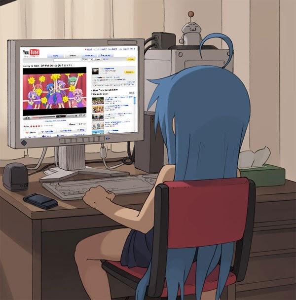 izumi konata watching youtube