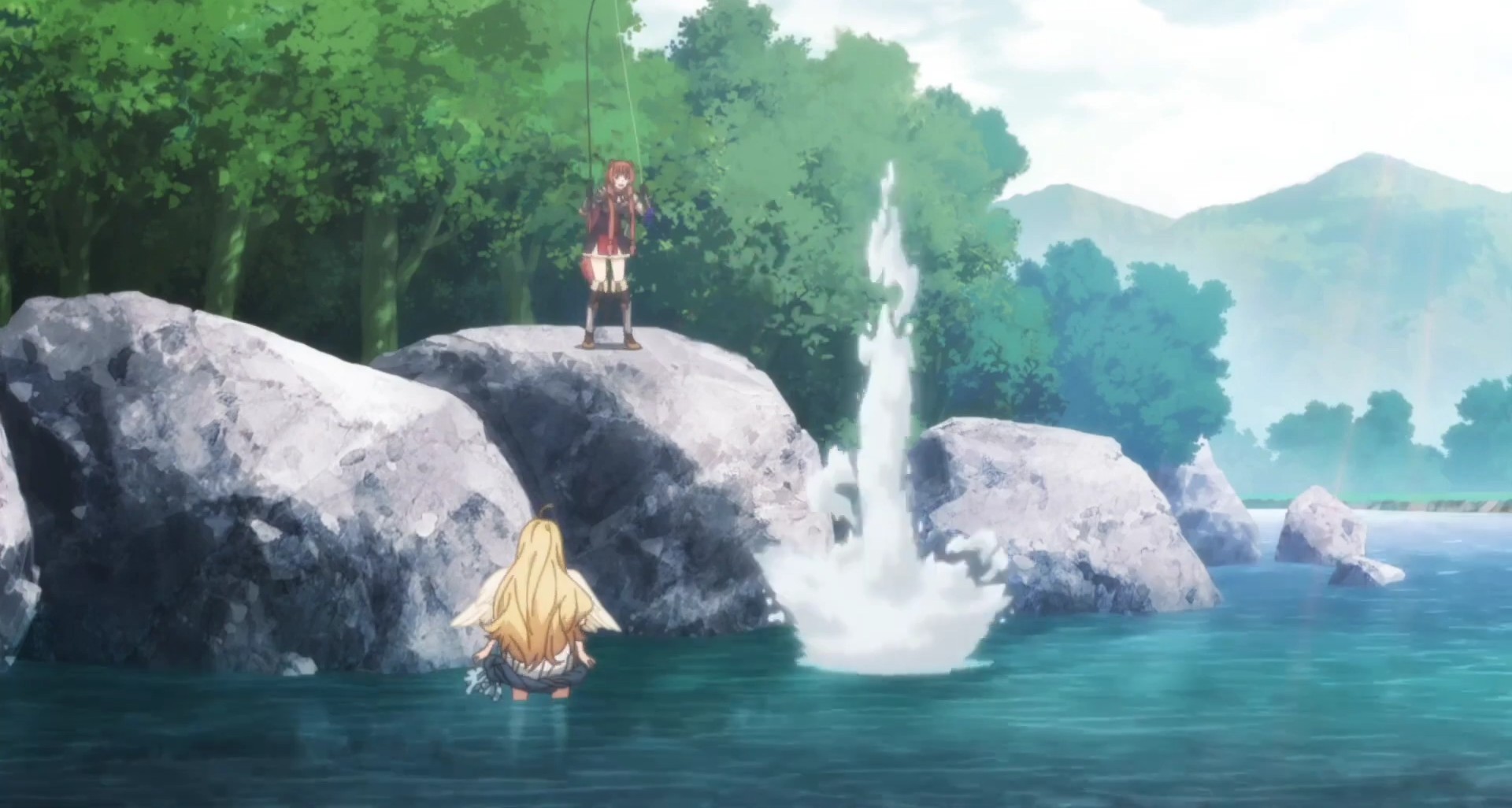 Rishia cae al agua